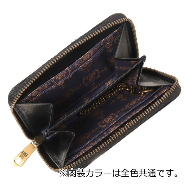 【レビュー投稿で+5％還元】アナスイ マルチケース ラウンドファスナー エレノア 本革 レディース 317863 ANNASUI | 牛革 レザー 蝶 バタフライ キルティング キルト