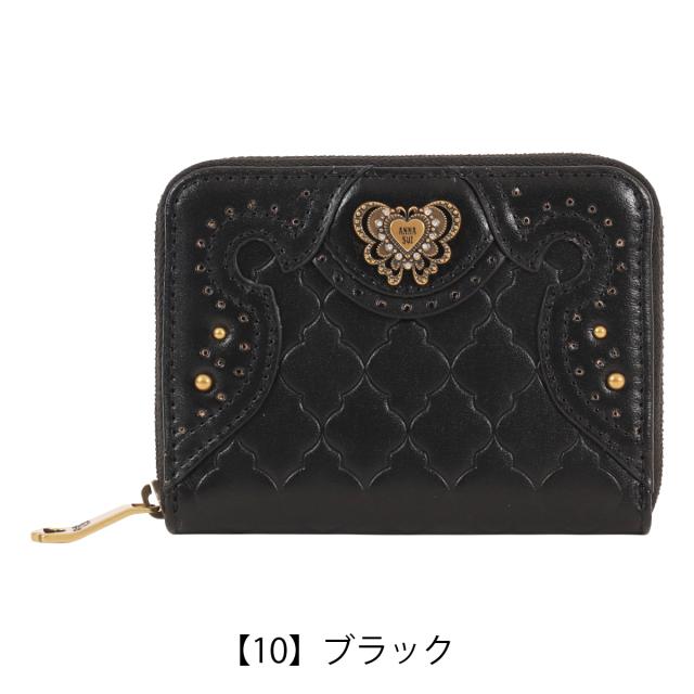 【レビュー投稿で+5％還元】アナスイ マルチケース ラウンドファスナー エレノア 本革 レディース 317863 ANNASUI | 牛革 レザー 蝶 バタフライ キルティング キルト