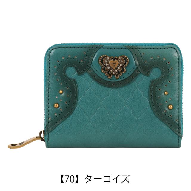 【レビュー投稿で+5％還元】アナスイ マルチケース ラウンドファスナー エレノア 本革 レディース 317863 ANNASUI | 牛革 レザー 蝶 バタフライ キルティング キルト