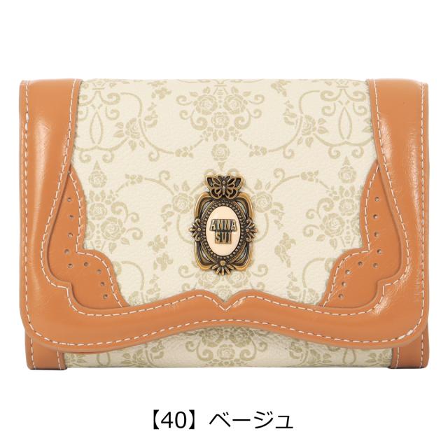 【レビュー投稿で+5%還元】アナスイ 二つ折り財布 レディース リーブル 317881 ANNASUI | ミニ財布 ダマスク 総柄 軽量_9