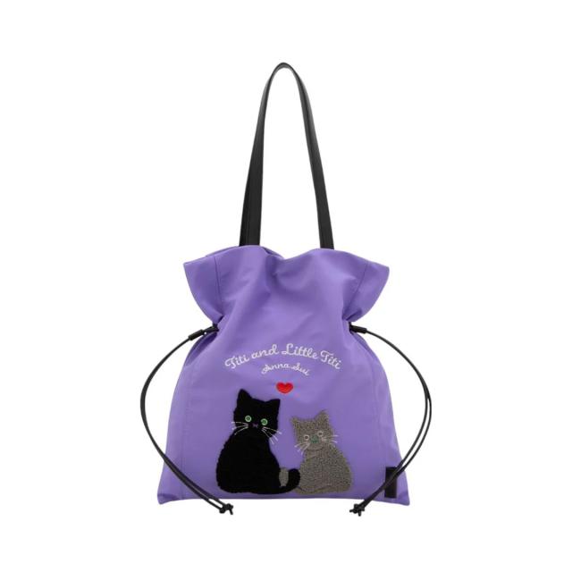 【レビュー投稿で+5％還元】アナスイ 巾着バッグ A4 猫 ねこ デイリーTITI レディース 318011 ANNA SUI トートバッグ ハンドバッグ_1