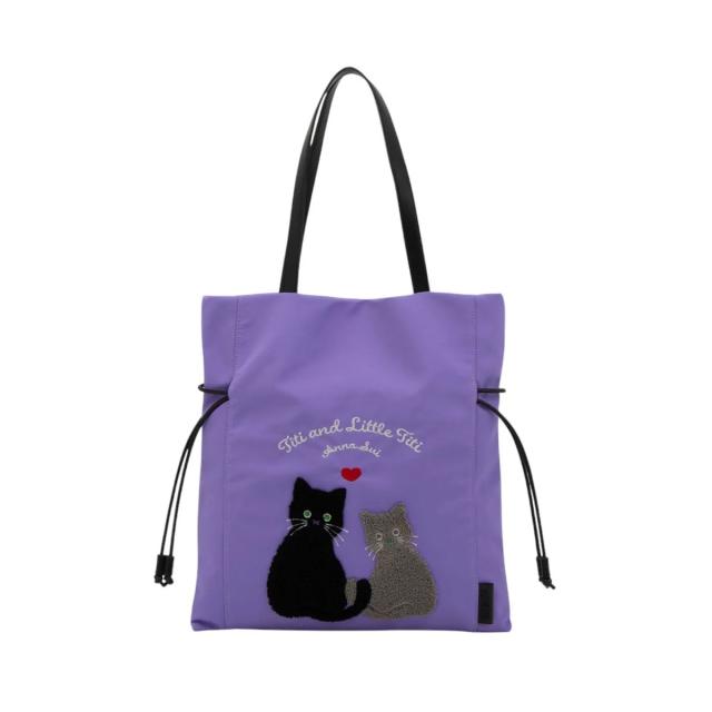 【レビュー投稿で+5％還元】アナスイ 巾着バッグ A4 猫 ねこ デイリーTITI レディース 318011 ANNA SUI トートバッグ ハンドバッグ_4