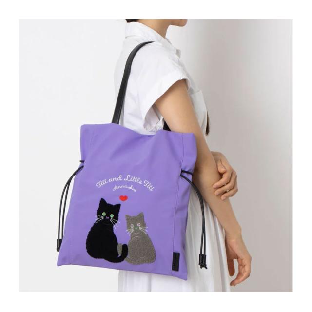 【レビュー投稿で+5％還元】アナスイ 巾着バッグ A4 猫 ねこ デイリーTITI レディース 318011 ANNA SUI トートバッグ ハンドバッグ_8