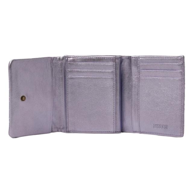 アナスイ 二つ折り財布 ガマ口 本革 レディース ドリーミー 318342 ANNASUI コンパクト ミニ財布 羊革 山羊革 刺繍 ハート キルト キルティング レザー_3