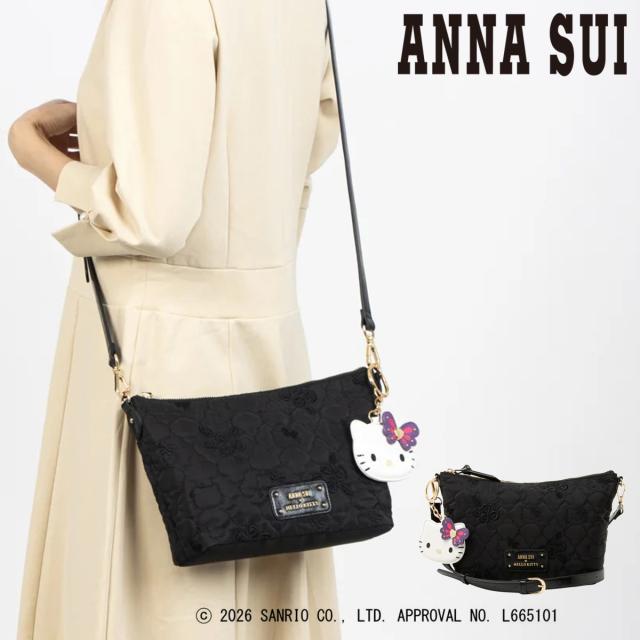 【レビュー投稿で+5％還元】アナスイ ハローキティ ショルダーバッグ HELLO KITTY レディース 318421 ANNASUI 肩掛け キティ チャーム キルティング
