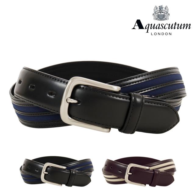 【レビュー投稿で+5％還元】アクアスキュータム ベルト 本革 日本製 ピンタイプ AQB-00511 Aquascutum 牛革 レザー ビジネス カジュアル フォーマル