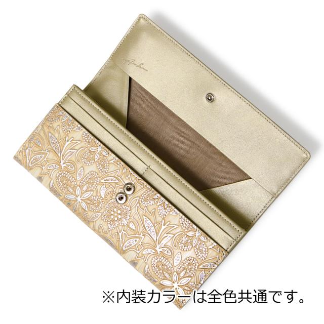 【レビュー投稿で+5％還元】アルカン 長財布 かぶせ 本革 レディース クレア 1420-623 日本製 ARUKAN  ギャルソン型 花柄 パール 型押し エンボス 牛革 レザー 開運 一粒万倍日 クリスマス_mp クリスマス_wp レビュー投稿で+5％還元】アルカン 長財布 かぶせ 本革 レディース