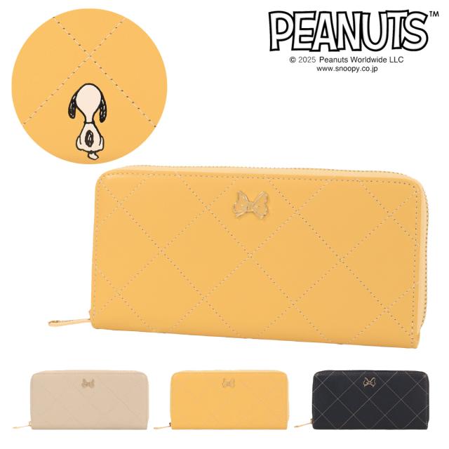 スヌーピー PEANUTS クレイサス 長財布 ラウンドファスナー 本革 レディース 190510 CLATHAS × PEANUTS ピーナッツ SNOOPY リボン 大容量