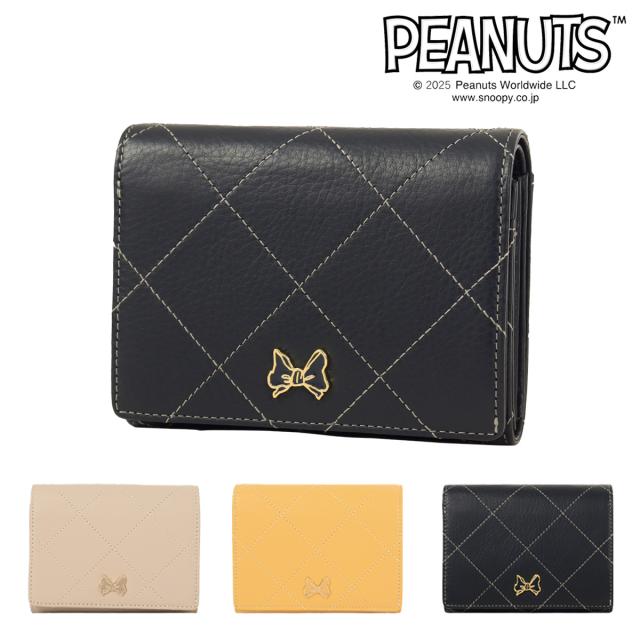 スヌーピー PEANUTS クレイサス 二つ折り財布 ミニ財布 ミニウォレット 本革 レディース 190511 CLATHAS × PEANUTS CLATHAS リボン SNOOPY コンパクト ミニ