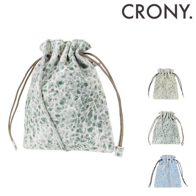 クルニー 巾着ショルダー ショルダーバッグ 巾着 ポーチ ポシェット メンズ レディース cras-09 CRONY.  ミニバッグ レザー 本革 和紙 お出掛け 買い物 旅行 トラベル