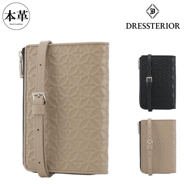 【レビュー投稿で+5％還元】ドレステリア スマホショルダー 本革 メンズ レディース ウェルシュ 864101 DRESSTERIOR | ウォレットショルダー お財布ショルダー 牛革 レザー 型押し エンボス 開運 一粒万倍日 v_other バレンタインの通販は