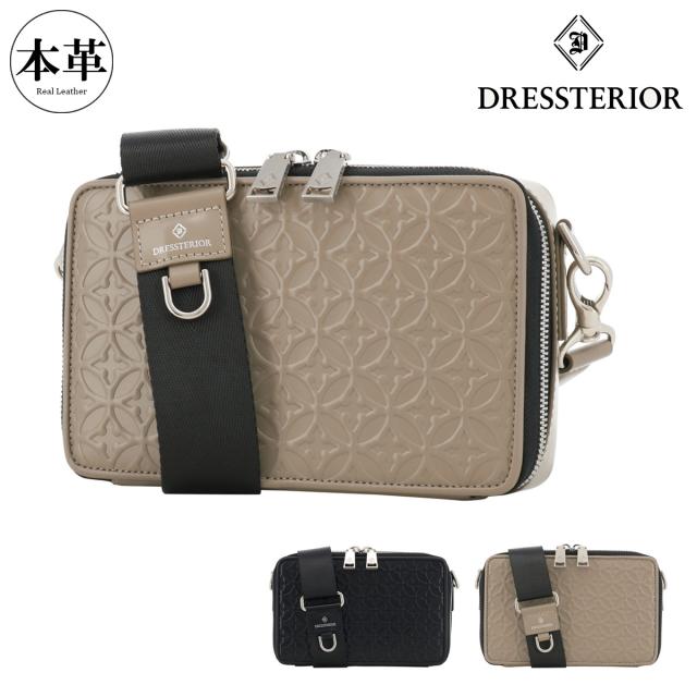 【レビュー投稿で+5％還元】ドレステリア ショルダーバッグ 本革 メンズ レディース ウェルシュ 864102 DRESSTERIOR | 牛革 レザー 型押し エンボス クリスマス_mp クリスマス_wp