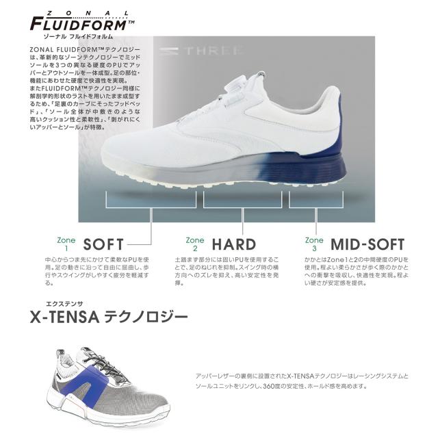 【レビュー投稿で+5％還元】エコー ゴルフ シューズ エススリー ボア スパイクレス 男性用 102954 ECCO S-THREE BOA リール ダイヤル式 靴 ゴアテックス メンズゴルフ sh_of agesugi_sfa_3