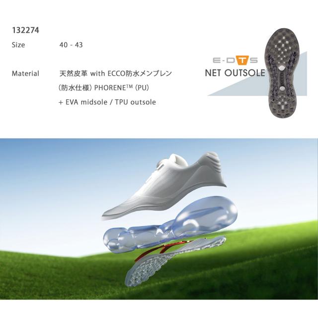 ECCOエコー スパイクレス ゴルフ シューズ エルティーワン ボア 42