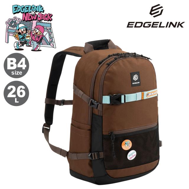 【レビュー投稿で+5％還元】エッジリンク リュック NEW JACK ニュージャック 26L B4 EDGELINK コラボ バックパック スクールバッグ リュックサック デイパック カジュアル メンズ レディース 60331 テンプケーションNJ 14インチ対応 スケボー 学校 通学 部活
