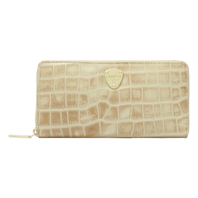 レビュー投稿で+5％還元】ゴールドファイル 長財布 本革 クロコ型押し