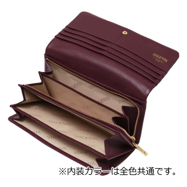 【レビュー投稿で+5％還元】ゴールドファイル 長財布 本革 かぶせ レディース GP54016 ナチュラル GOLD PFEIL カード収納 レザー_5