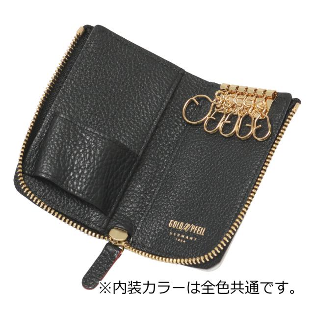レビュー投稿で+5％還元】ゴールドファイル キーケース 本革 5連 L字