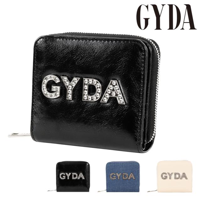 【レビュー投稿で+5％還元】GYDA 二つ折り財布 レディース ラインストーンロゴ GY-W291 ジェイダ ミニ財布 デニム ラインストーン クリスマス_mp クリスマス_wp