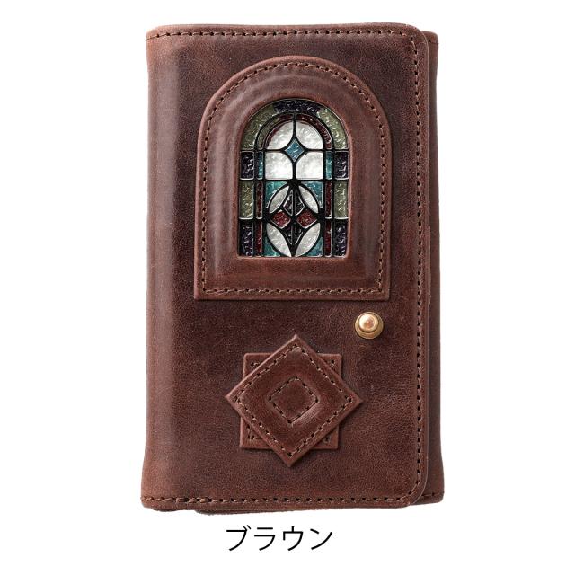 【レビュー投稿で+5％還元】グラート 三つ折り財布 財布 三つ折り ミニ財布 ミニウォレット ステンドグラス 小さめ コンパクト メンズ レディース 日本製 H0212 glart ガラス モストロレザー 牛革 本革 レザー 綺麗 おしゃれ アンティーク シンプル_13