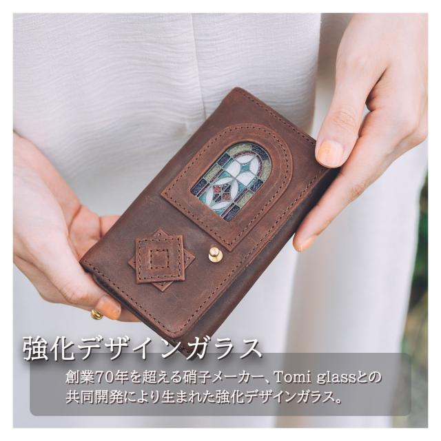 【レビュー投稿で+5％還元】グラート 三つ折り財布 財布 三つ折り ミニ財布 ミニウォレット ステンドグラス 小さめ コンパクト メンズ レディース 日本製 H0212 glart ガラス モストロレザー 牛革 本革 レザー 綺麗 おしゃれ アンティーク シンプル_3