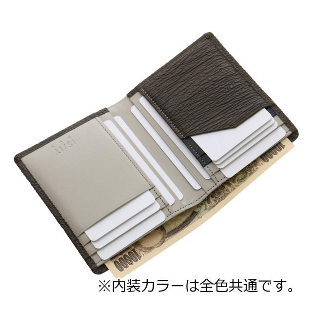 レビュー投稿で+5％還元】イズイット 二つ折り財布 小銭入れ無し ミニ