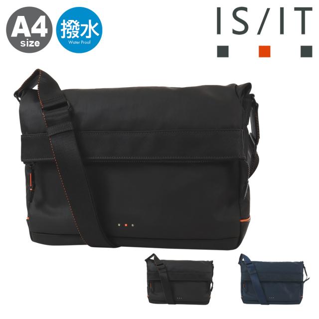 【レビュー投稿で+5％還元】イズイット ショルダーバッグ A4 バッグ 鞄 横型 ショルダー 斜め掛け 肩掛け メンズ 965112 グリンザ ISIT IS/IT カジュアル 防水 軽量 ナイロンコーティング