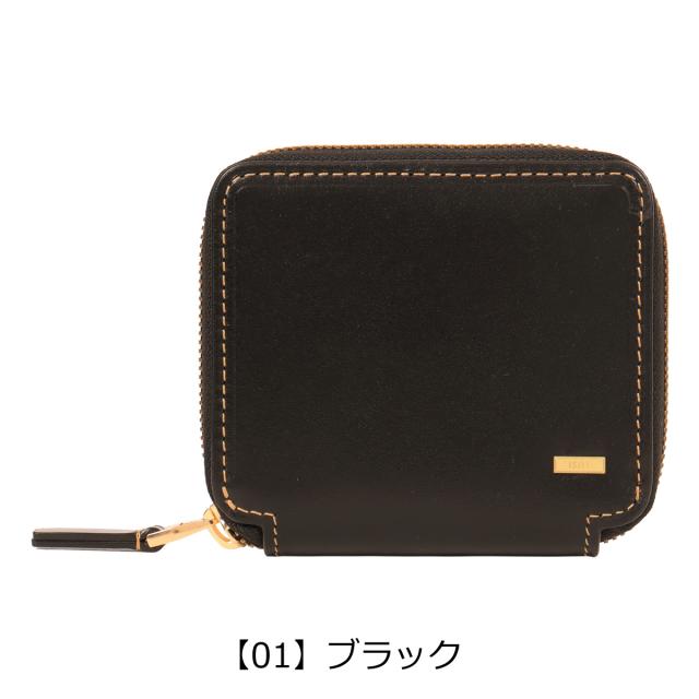 イズイット 二つ折り財布 折り財布 ラウンド メンズ 小銭入れ付き ミニ財布 コンパクト 967603 モノクロ ISIT IS/IT 本革 牛革 レザー ミニ ラウンドファスナー 財布 ウォレット カジュアル フォーマル_9