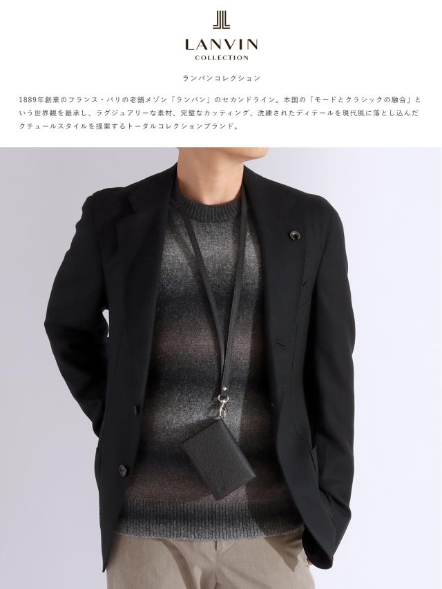 ランバンコレクション 両面パスケース 当社限定 別注 小銭入れ付 牛革 両面セルカード入れ メンズ レディース JLMWDGE2 クウルールドヴァン LANVIN COLLECTION パスケース_15