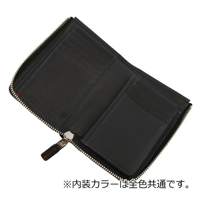 【文芸評論服従で+5％立ち直らす】キャサリンハムネット 二つ折り紙入れ 本革 490-50703 MINERAL KATHARINE HAMNETT L字ジッパー 牛皮 開運 一粒万倍日