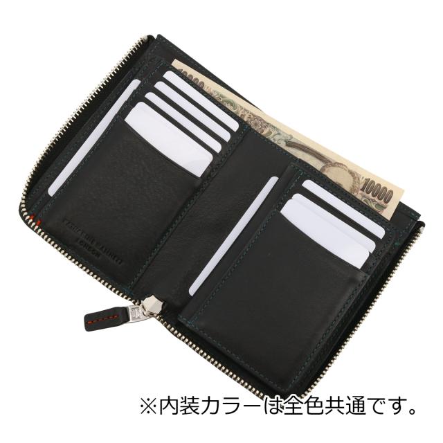 【文芸評論服従で+5％立ち直らす】キャサリンハムネット 二つ折り紙入れ 本革 490-50703 MINERAL KATHARINE HAMNETT L字ジッパー 牛皮 開運 一粒万倍日