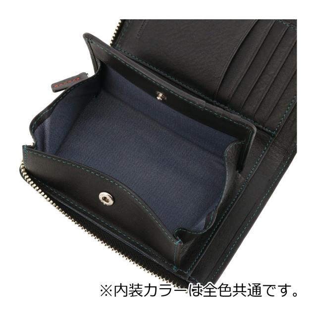 【文芸評論服従で+5％立ち直らす】キャサリンハムネット 二つ折り紙入れ 本革 490-50703 MINERAL KATHARINE HAMNETT L字ジッパー 牛皮 開運 一粒万倍日