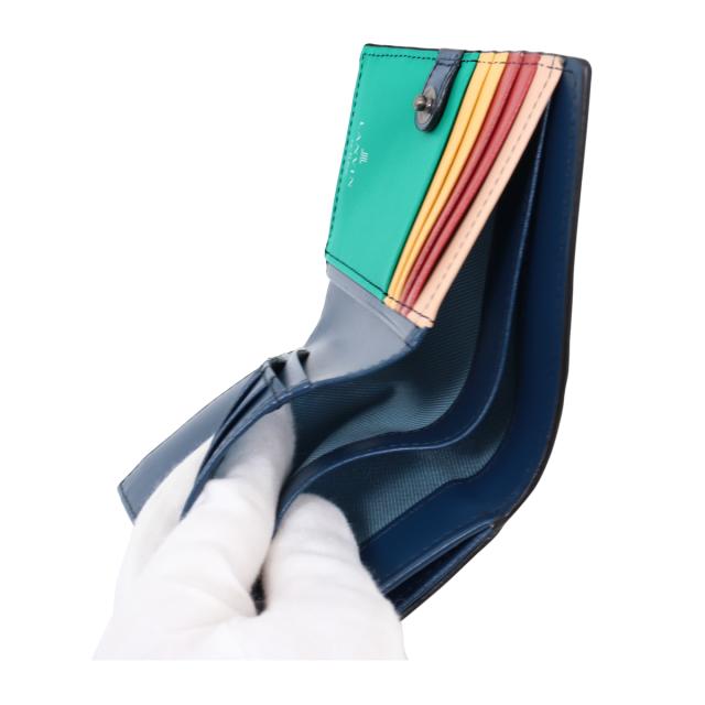 レビュー投稿で+5％還元】ランバンオンブルー 二つ折り長財布 スタンパ