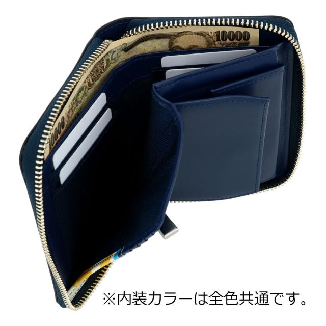 【レビュー投稿で+5％還元】ランバンオンブルー 二つ折り財布 大きめ 本革 レザー 533604 ネビュラ LANVIN en Bleu ラウンドファスナー ミドル財布 牛革 開運 一粒万倍日_6