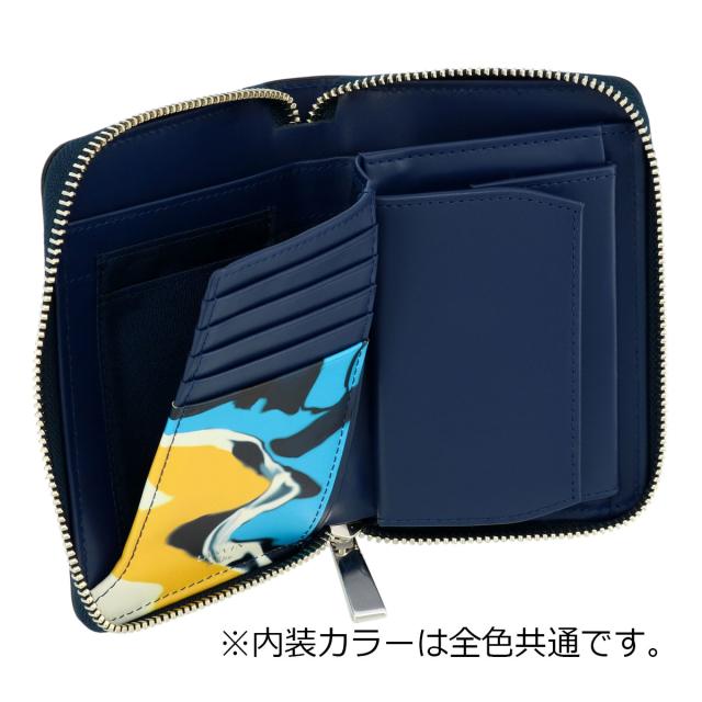 【レビュー投稿で+5％還元】ランバンオンブルー 二つ折り財布 大きめ 本革 レザー 533604 ネビュラ LANVIN en Bleu ラウンドファスナー ミドル財布 牛革 開運 一粒万倍日_7