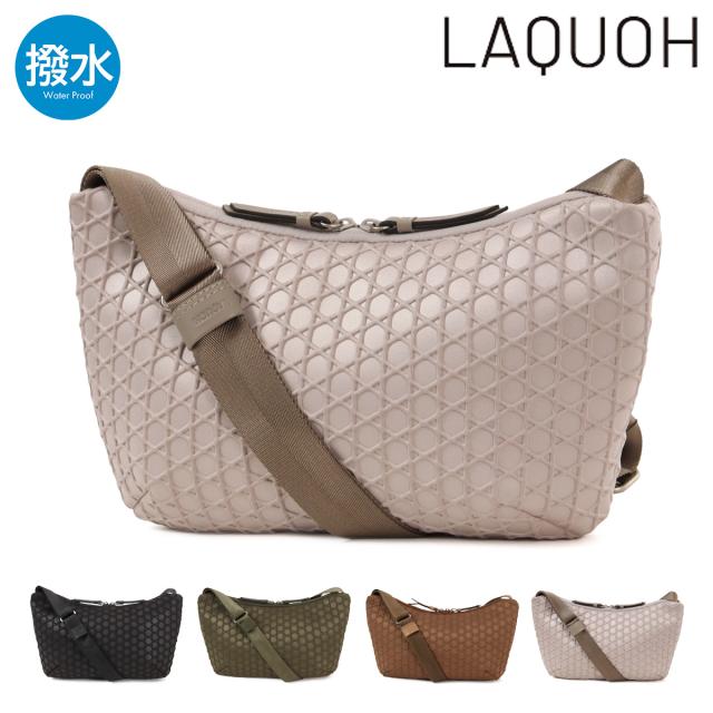 【レビュー投稿で+5％還元】ラクーオ ショルダーバッグ 軽量 撥水 031606 籠目柄 ボンディング LAQUOH ミニショルダー デイリーバッグ トラベルバッグ 旅行 貴重品 クリスマス_mp