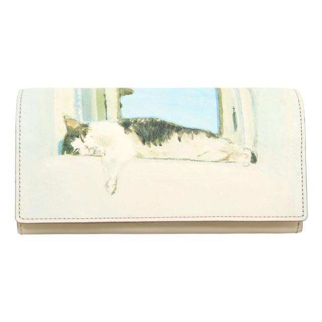 レビュー投稿で+5％還元】マンハッタナーズ 長財布 かぶせ 本革 猫