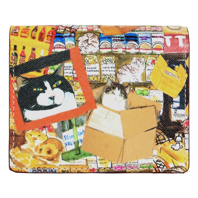 【レビュー投稿で+5％還元】マンハッタナーズ 二つ折り財布 ライブリー パース レディース 75-1652 MANHATTANER'S 猫 ケース ミニウォレット PVC、牛革 クリスマス_mp クリスマス_wp レビュー投稿で+5％還元】マンハッタナーズ 二つ折り財布 ライブリー