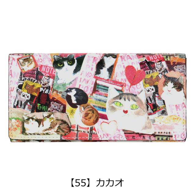 【レビュー投稿で+5％還元】マンハッタナーズ ロングウォレット ライブリー パース レディース 75-1655 MANHATTANER'S 猫 長財布 札入れ PVC、牛革 開運 一粒万倍日_7