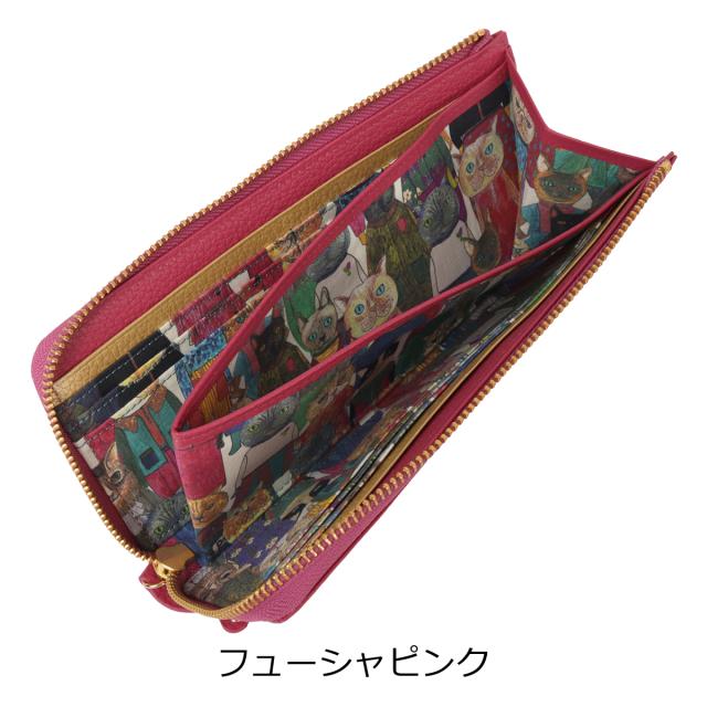 マンナイン 長財布 財布 小銭入れ付き 日本製 本革 メンズ レディースMNN33007 mannnine Mimoretto 牛革 レザー 国産 キャラクター アニマル 動物 モチーフ カラフル かわいい イラスト L字ファスナー 札入れ_9