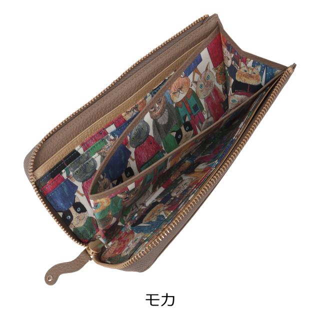 マンナイン 長財布 財布 小銭入れ付き 日本製 本革 メンズ レディースMNN33007 mannnine Mimoretto 牛革 レザー 国産 キャラクター アニマル 動物 モチーフ カラフル かわいい イラスト L字ファスナー 札入れ_11
