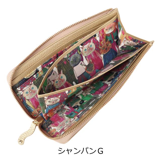 マンナイン 長財布 財布 小銭入れ付き 日本製 本革 メンズ レディースMNN33007 mannnine Mimoretto 牛革 レザー 国産 キャラクター アニマル 動物 モチーフ カラフル かわいい イラスト L字ファスナー 札入れ_13