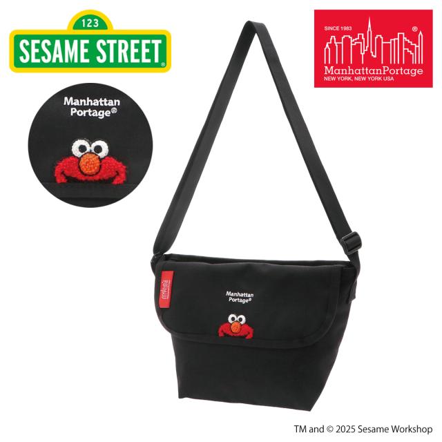 【レビュー投稿で+5％還元】マンハッタンポーテージ セサミストリート エルモ ショルダーバッグ メンズ レディース メッセンジャーバッグ ミニショルダー 横型 MP1603BPDMGNTSSTEL Manhattan Portage カジュアル キャラクター お出掛け 旅行 トラベル フェス ライブ 刺繍