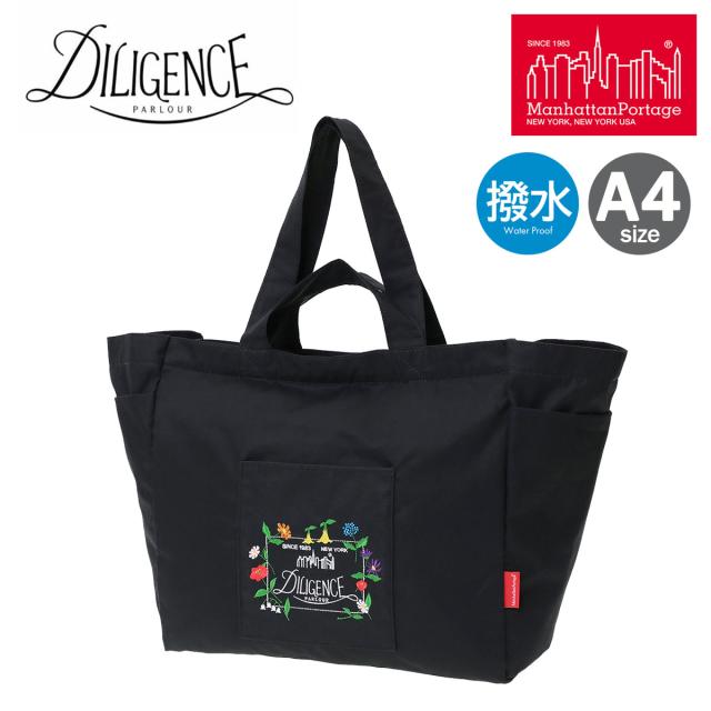 マンハッタンポーテージ トートバッグ A4 DILIGENCE PARLOUR メンズ レディースMP2313CCGDPL manhattanportage 撥水 刺繍 花 フラワー