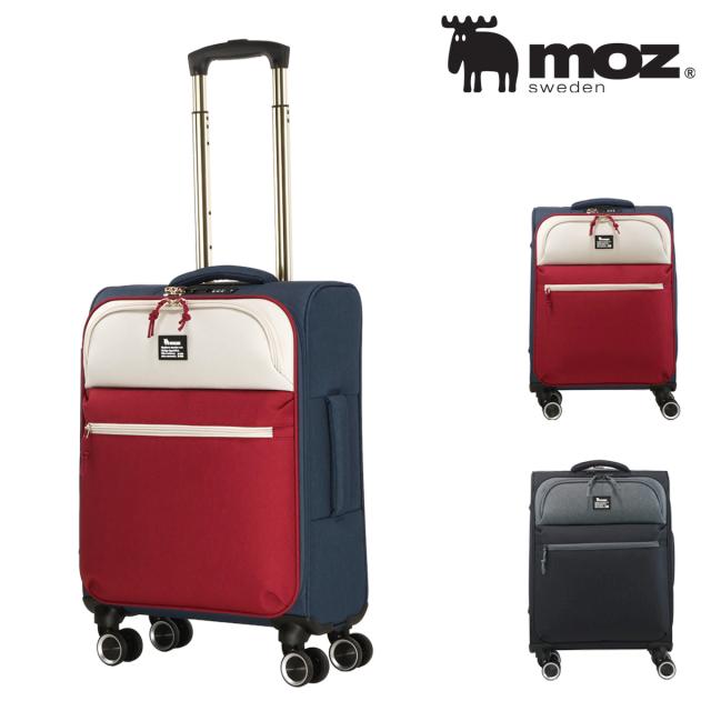 moz モズ スーツケース 機内持ち込み キャリーケース キャリーバッグ ソフトキャリー 33L レディース Sサイズ 小型 かわいい 軽量 軽い ソフトタイプ 小さめ 黒 ブラック トリコロール おしゃれ 人気 3泊 4泊 MZ-0239-48 国内旅行 海外旅行 修学旅行 ビジネス 出張