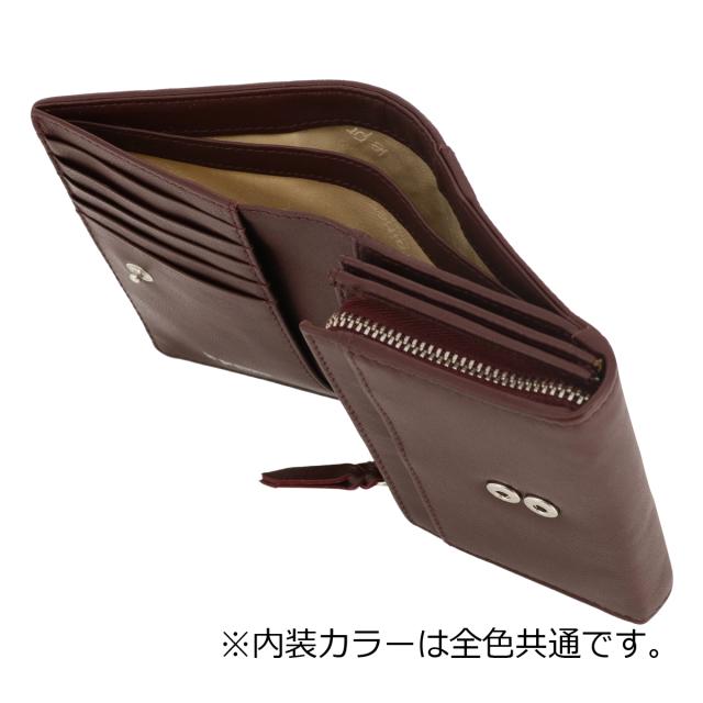 レビュー投稿で+5％還元】ル・プレリー ギンザ 財布 二つ折り 羊革 本