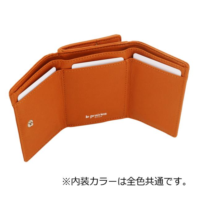 レビュー投稿で+5％還元】ル・プレリー ギンザ 財布 三つ折り 羊革 本