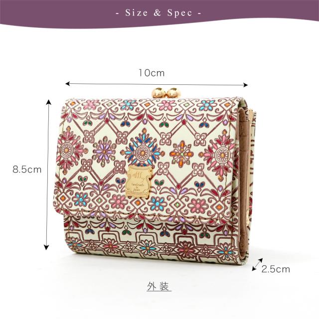 【レビュー投稿で+5％還元】エフィー 三つ折り財布 レディース 友禅文庫 PD3-15 efffy がま口 牛革 日本製 開運 一粒万倍日 クリスマス_mp クリスマス_wp レビュー投稿で+5％還元】エフィー 三つ折り財布 レディース 友禅文庫