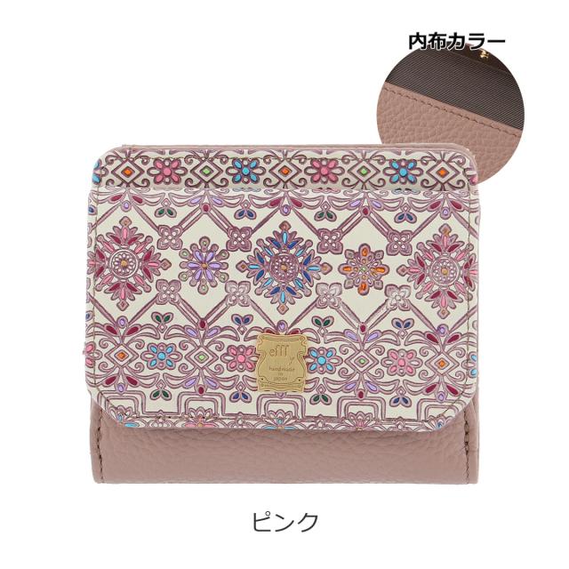 【レビュー投稿で+5％還元】エフィー 二つ折り財布 レディース 友禅文庫 PD3-18 efffy｜札入れ 小銭入れ 牛革 日本製 開運 一粒万倍日_10