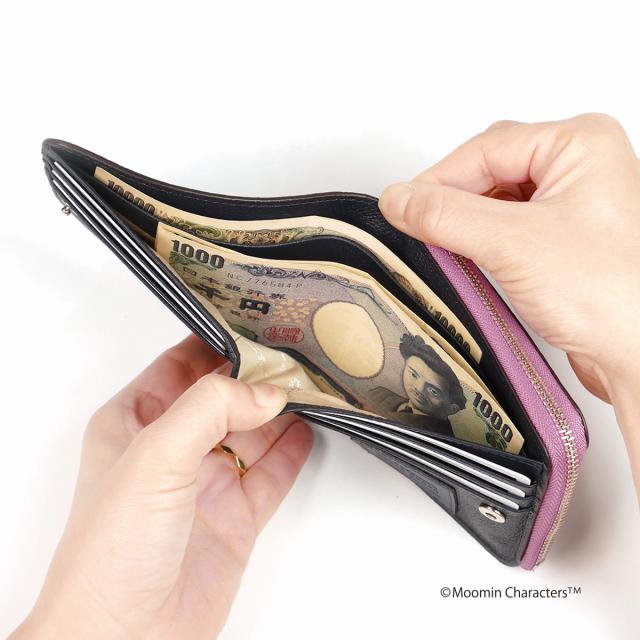 【レビュー投稿で+5％還元】ムーミン ペレボルサ 財布 二つ折り 本革 スナフキン リトルミイ かわいい キャラクター 大人 レディース 2007 Moomin Dot PELLE BORSA 二つ折り財布 ミニ財布 コンパクト 薄型 薄い パンチング 開運 一粒万倍日_4